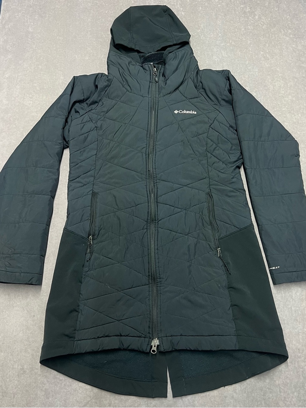 Columbia Women's Dark Green Hooded Quilted Puffer Coat